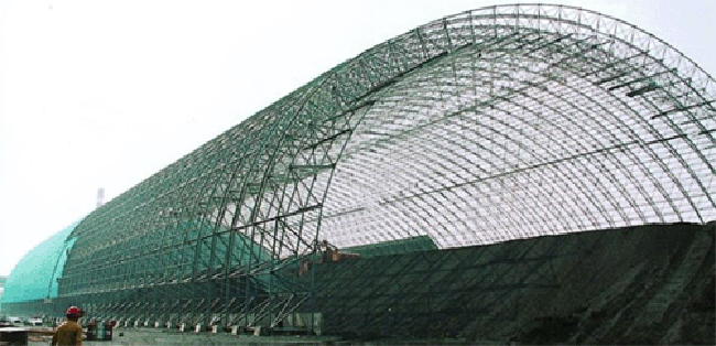 中山热电厂螺栓球网架干煤棚